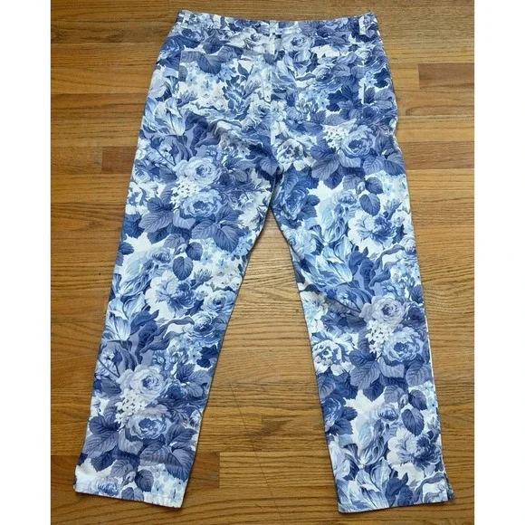 Lauren Ralph Lauren floral printed cropped pant 12 - Picture 2 of 5